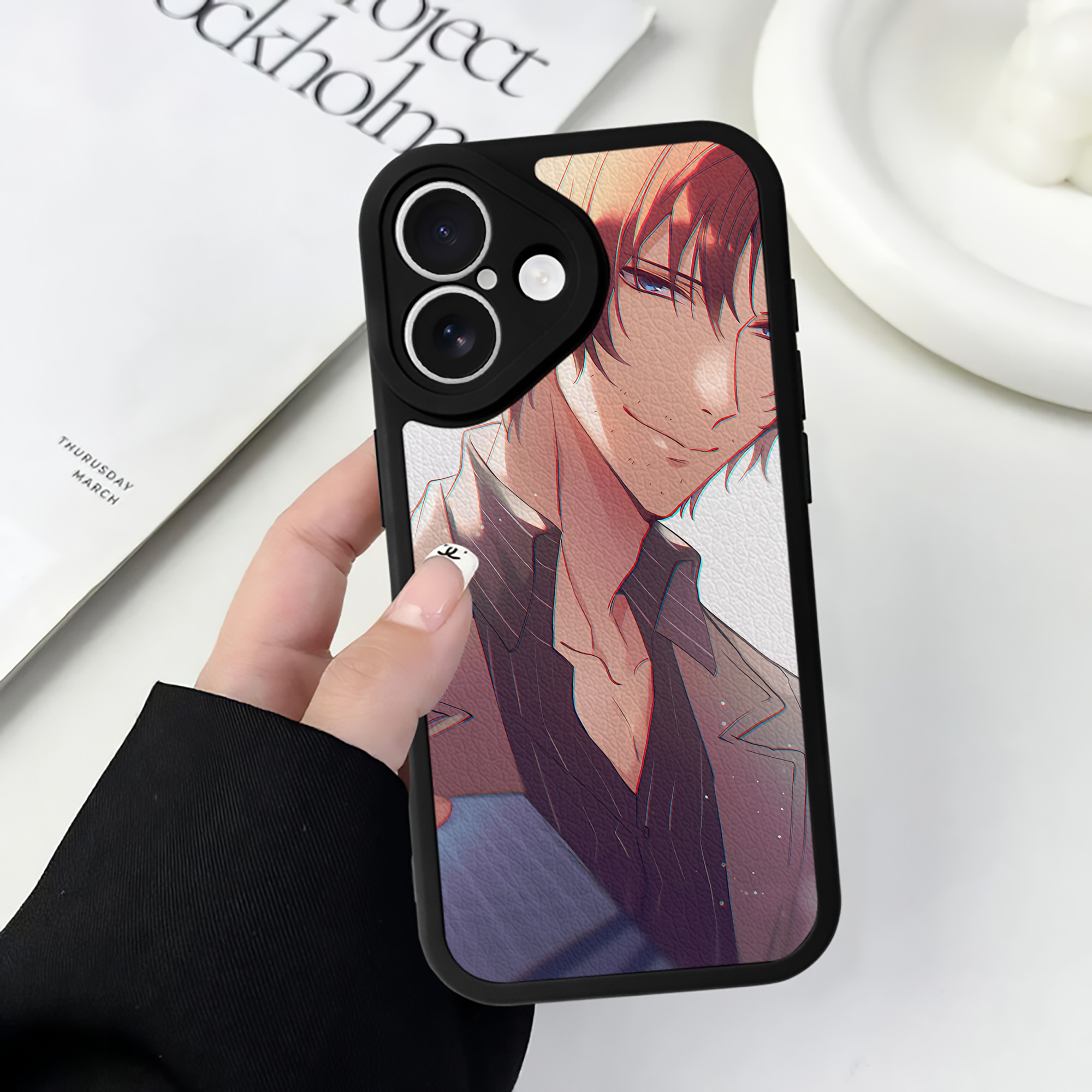 （画像用） 文豪ストレイドッグス Bungo Stray Dogs 【iPhone 16シリーズ対応】シリコンスマホケース（レザー調） 材質：シリコン